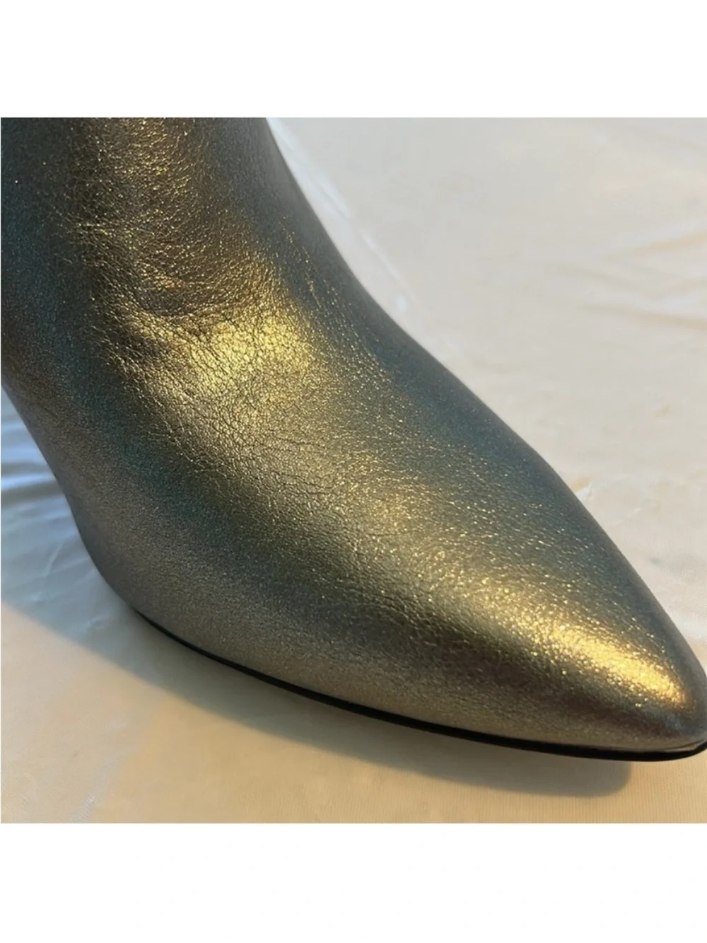 Jessica Simpson 5.5 Booties Darnina Vegan leather Silver Ankle Stiletto Boot